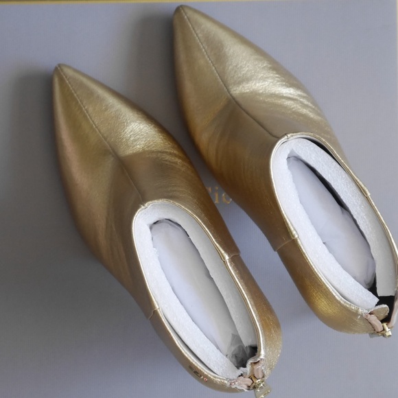 Louise et Cie | style Lo-Sonya | gold point toe stiletto booties size 6.5 - Picture 2 of 6